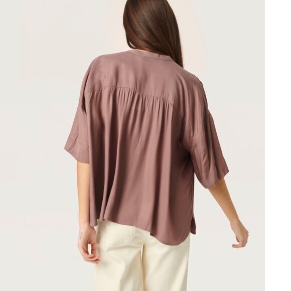 SOAKED IN LUXURY Cattie Butter Yellow 3/4 Sleeve Cream Button Front‎ Blouse M - Picture 4 of 8